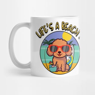 Funny brown dog is chilling on the beach Mug